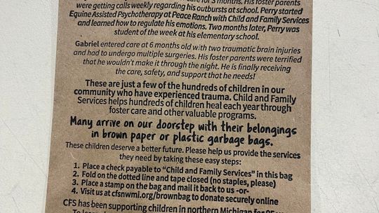 Child and Family Services helps hundreds of children heal each year through foster care and other valuable programs. The annual brown bag campaign raises funds to continue providing opportunities and services to youth in need.   Enterprise photo by Meakalia Previch-Liu