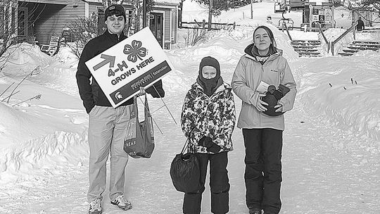 Everett Howell, Jaxson Plamondon, and Isabelle Plamondon at The Homestead in Glen Arbor learning how to ski. Howell, 16, and Isabelle, 17, both learned how to ski through this program, and are now serving as 4-H Ski Chaperones with lesson groups, as 4-H Teen Leaders with Leelanau County. J...