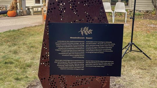 A ceremony marking the installation of an Anishinaabe historical marker took place recently at the Leland Township Library