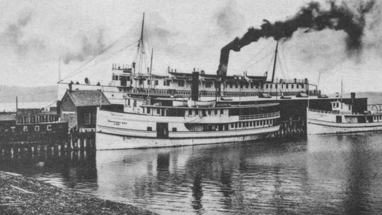Traverse Bay Transportation Company formed in 1906, with its main dock in Traverse City. Orson Peck Postcard