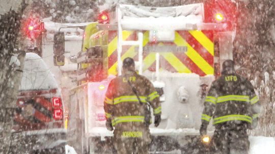 There wasn’t much snow last winter. But a “storm” hampered the efforts of firefighters responding to a blaze. Enterprise photo by Brian Freiberger