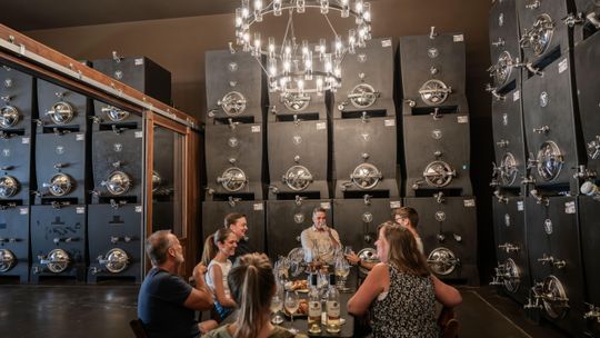 Beneath Good Harbor Vineyards, a cellar built for every season