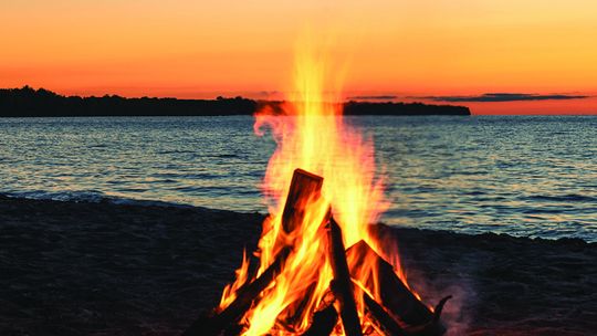 Bonfires must be extinguished with water and not buried. Stock photo