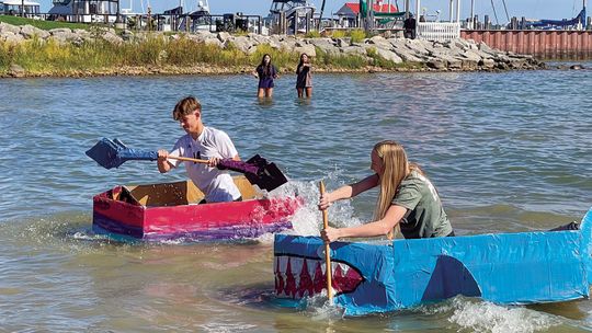 Cardboard boats put to the test in Northport