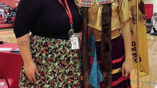 Samantha TwoCrow, Suttons Bay Public Schools Indigenous Education director, is pictured with her eldest daughter, Keeley, who is graduating this year. Keeley, along with Meisha Raphael and Dennis Anderson, are the three indigenous students graduating as part of the Suttons Bay class of 202...