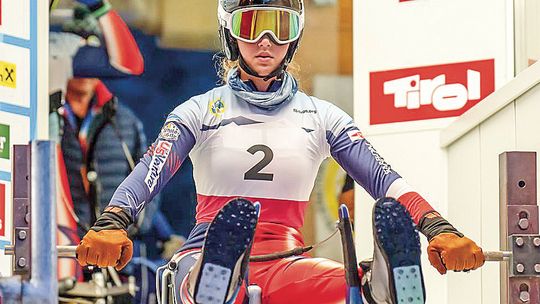 Katie Cookman, 16, takes a deep breath before exiting the shoot during a luge competition in Europe in last month. Photos courtesy of Andrea Ebermann