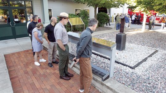 Dozens gathered at the Glen Lake Fire Department to honor the 25th anniversary of 9/11 Friday