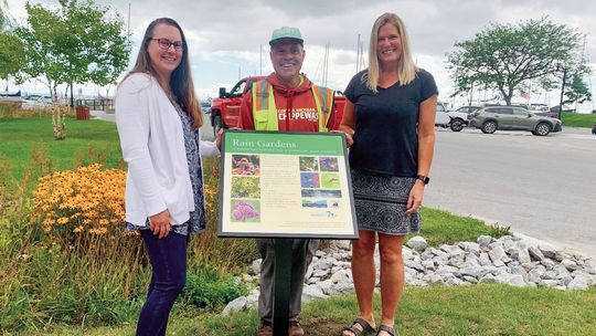 Educational rain garden signs installed in Northport