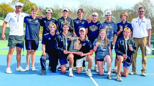 The Glen Lake tennis team finished second at the MHSAA Div. 4 State Championship tournament in Midland Monday and Tuesday. This is the highest finish in school history. Courtesy photo