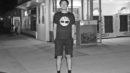 Kazakhstan native Rauan Sagyn has been enjoying his time on the Leelanau Peninsula as he works at Nj’s, Fiddheads, and Dick’s Pour House in Lake Leelanau to earn money before returning to University in September. Enterprise photo by Brian Freiberger