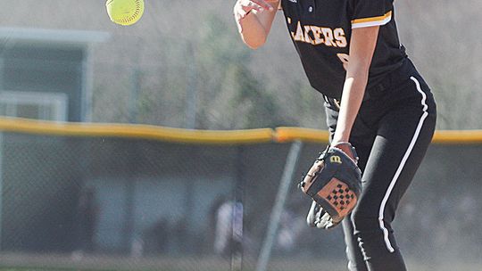 Glen Lake senior pitcher Paige Flores throws a strike against TC Christian on Saturday. Enterprise photos by Brian Freiberger