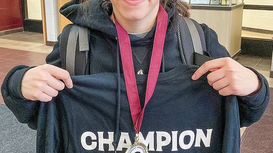Glen Lake junior Emily Alaimo remained undefeated at the Parchment Girls Tournament, bringing home some hardware in the process. Courtesy photo