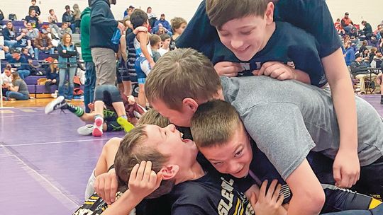 Glen Lake youth wrestlers having fun at a tournament hosted by TC West on Saturday. Courtesy photo