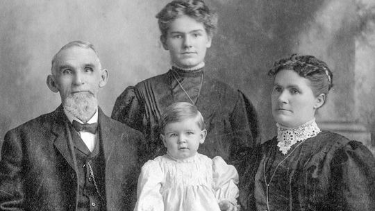 Alexander &amp; Catherine Goffar with daughters Jennie &amp; Mary Louisa. Photo Source: Preserve Historic Sleeping Bear Online Archive