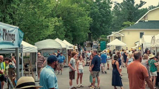 Haze coming from Canadian fires did not dissuade turnout for the Glen Lake Woman's Club Art Fair yesterday