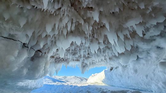 Ice caves forming in Leelanau