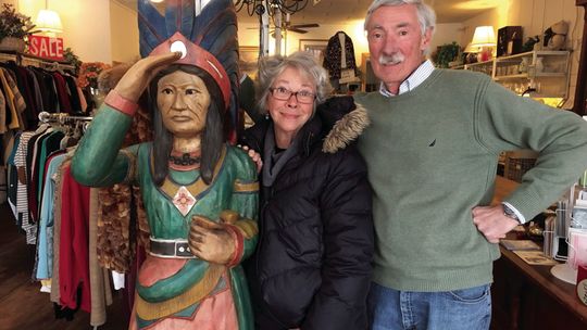 Pat and Phil Thies, pictured here at the store, will retire at the end of March after almost 19 years of owning and operating Jaffe’s Resale &amp; Consignment in Lake Leelanau. Photo courtesy of Phil Thies