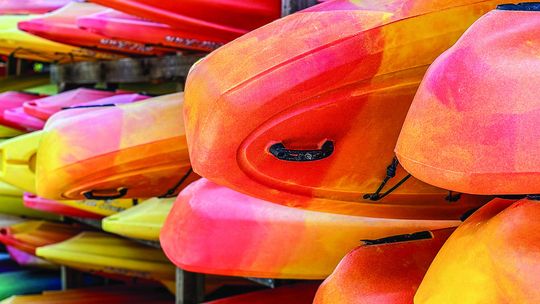 Kayaks such as these are still available for a late-summer day on the water. Photo by Mike Haynes