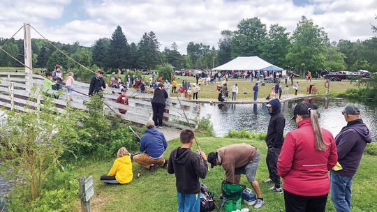Families with young children lined the banks of Kids Fishing Pond in Veronica Valley Park. Courtesy photo
