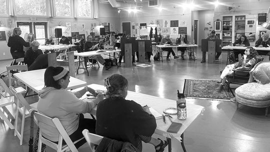 The NAA hosts various art programs, including a Monday night Figure Drawing Studio session at the Village Arts Building. There is no instruction, just a host to guide the proceedings. Artists are invited to attend as often as they like. Photos courtesy of Linda Gits