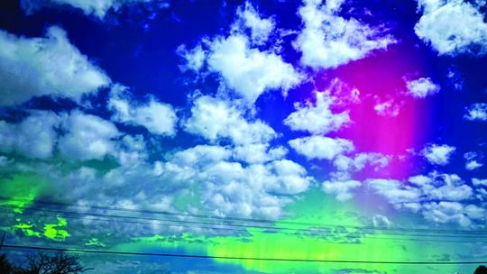 Northern lights illuminated the night sky