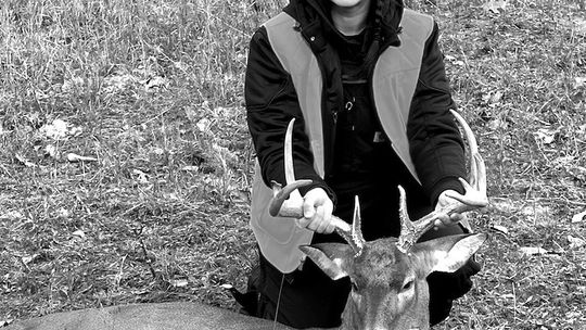 Opening day of hunting season was lucky for Nicole Aboudib of Grand Rapids. She bagged this dandy nine point buck on private property in Leland Township. It was her first buck since she started hunting alone a couple years ago. Courtesy photo