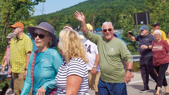 Participants enjoyed perfect weather conditions for the annual Glen Lake Bridge Walk on the Carl Oleson Jr