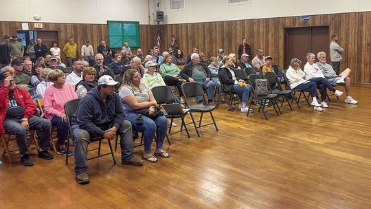 It was standing room only Friday night for a special meeting of the Solon Township Board. Enterprise photo by Brian Freiberger