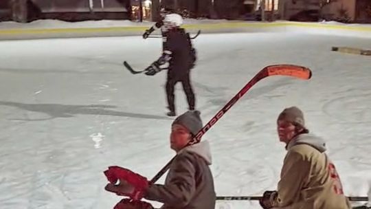 Skaters flock to the ice rink in Suttons Bay Tuesday night