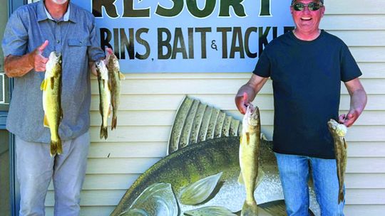 Mike Hansen and Ed Gillie placed third in the tournament, and won prize money for catching the biggest walleye. Courtesy photo