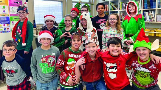 St. Mary fourth graders celebrate crazy sweater day last week.