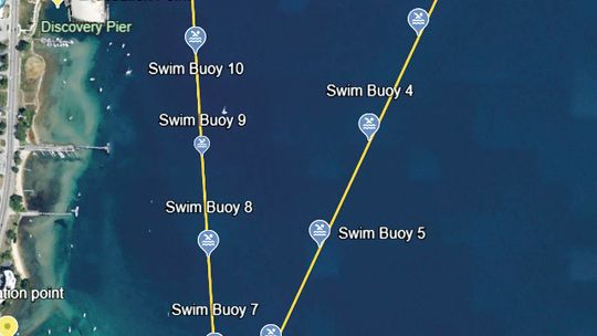 A map depicts the course for the fifth annual Swim for Grand Traverse Bay on Saturday, August 10. Courtesy photo