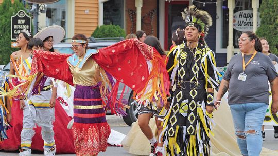 The cultural club of Suttons Bay showed off their roots through dance, music, and clothing during the homecoming parade.