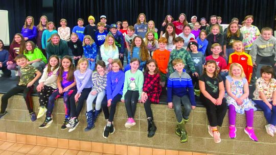 Glen Lake Community School elementary students are pictured at rehearsals on Monday night for their upcoming Wizard of Oz musical set for March 8 and 9 and 6:30 p.m. at the school’s auditeria. Photo courtesy of Sarah Shutler