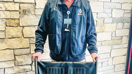 Munson Healthcare provided this photo of one of their newest volunteers at the Cowell Family Cancer Center in Traverse City, Willie Worm. Worm started volunteering in February, shortly after his wife passed away from cancer. When asked what he liked most about volunteering at Munson, he sa...