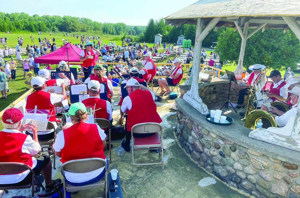 The Northport Community Band played music atop the Woolsey Memorial Airport terminal at the Fly-In, Drive-In. Enterprise photos by Meakalia Previch-Liu
