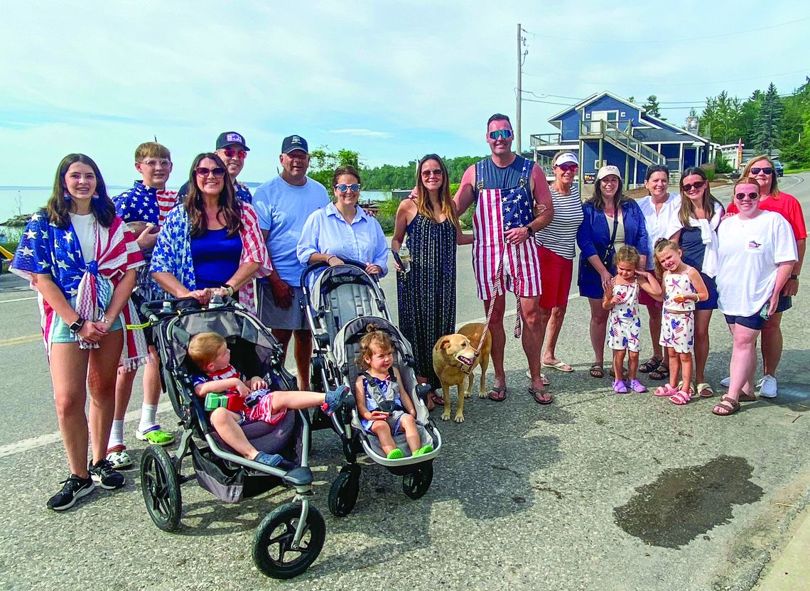 The Mahoney family 23 strong — adults and children — celebrated the 4th in Omena. Courtesy photo
