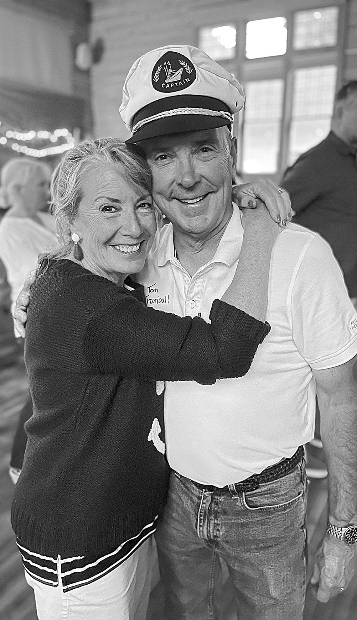 Leland residents Sue Trumbull and her husband, Tom, are pictured last year at the Leland Yacht Club party. Courtesy photo