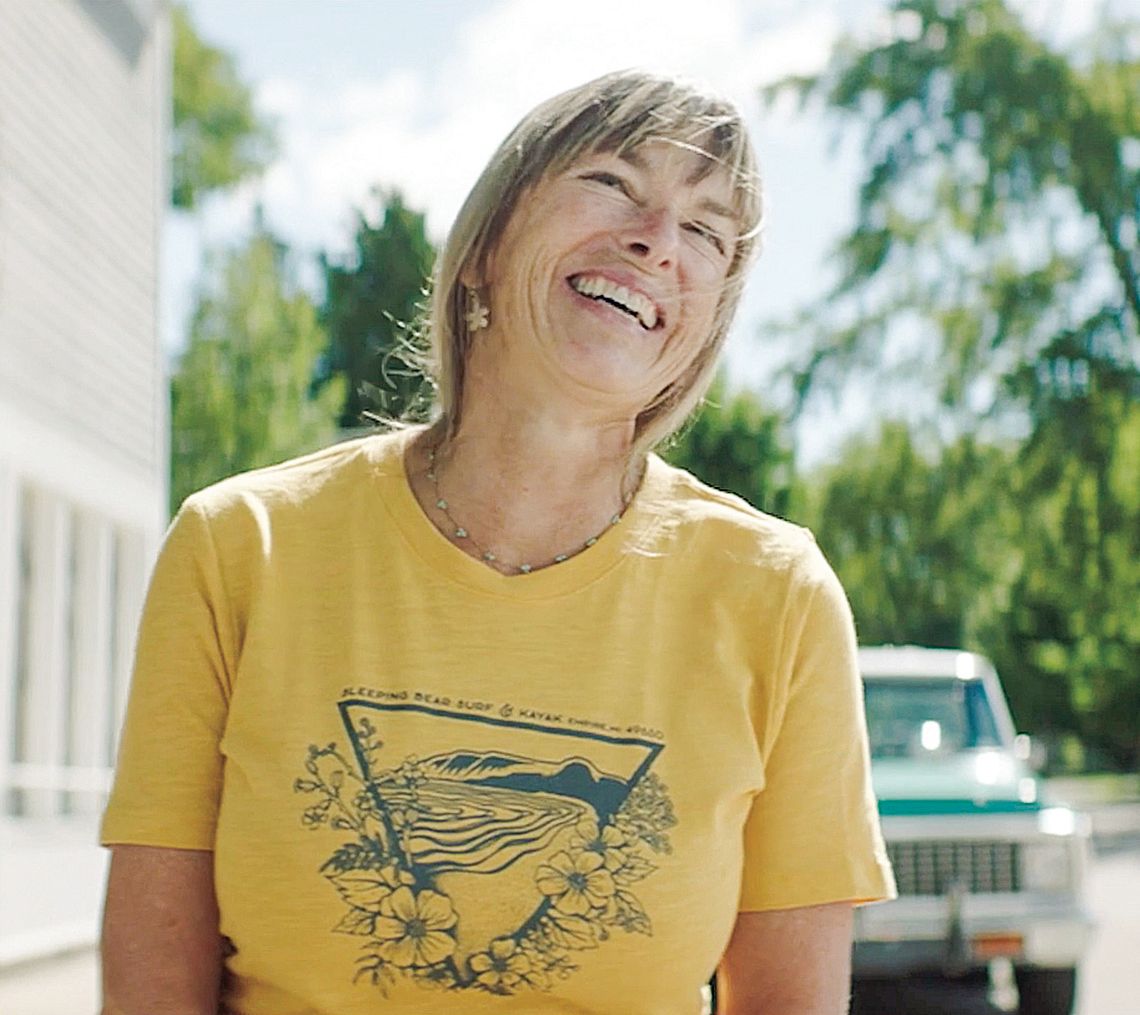 Beryl Skrocki (pictured) in front of Sleeping Bear Surf in Empire before she passed away in 2023. Sleeping Bear Surf will be hosting the inaugural “Beryl Days” Friday-Saturday in Empire. Courtesy photo
