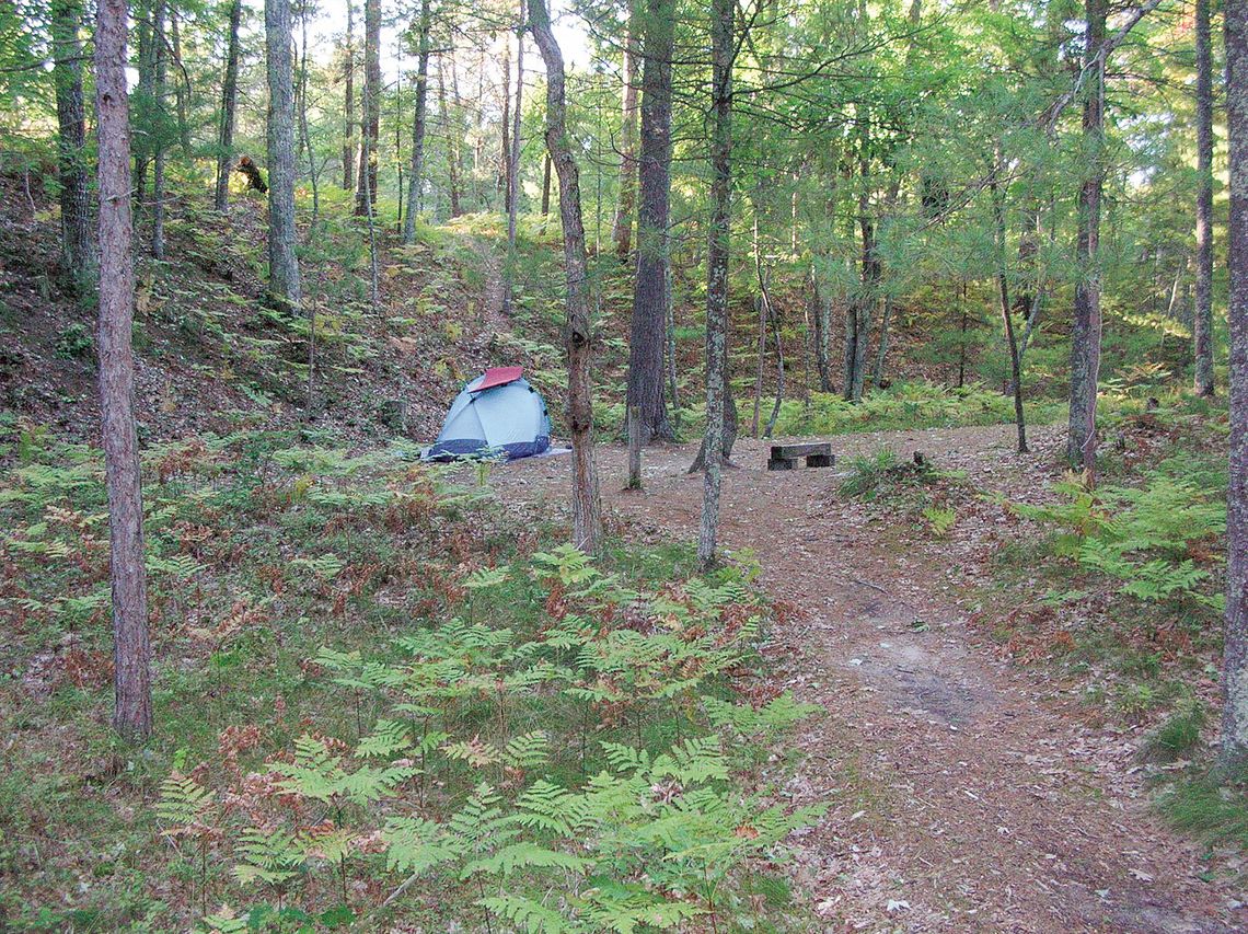 White Pine Backcountry Campground has six hike-in sites with shared fire rings and bear boxes at Sleeping Bear Dunes National Lakeshore. Photos courtesy of the National Park Service.