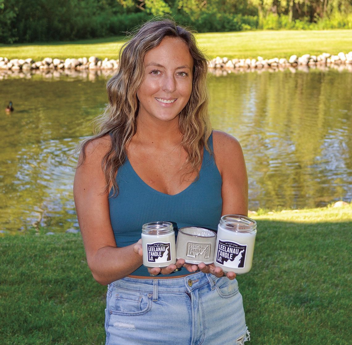 Kelsey Williams of Cedar makes and sells candles through her Leelanau Candle Company. Enterprise photo by Zachary Marano