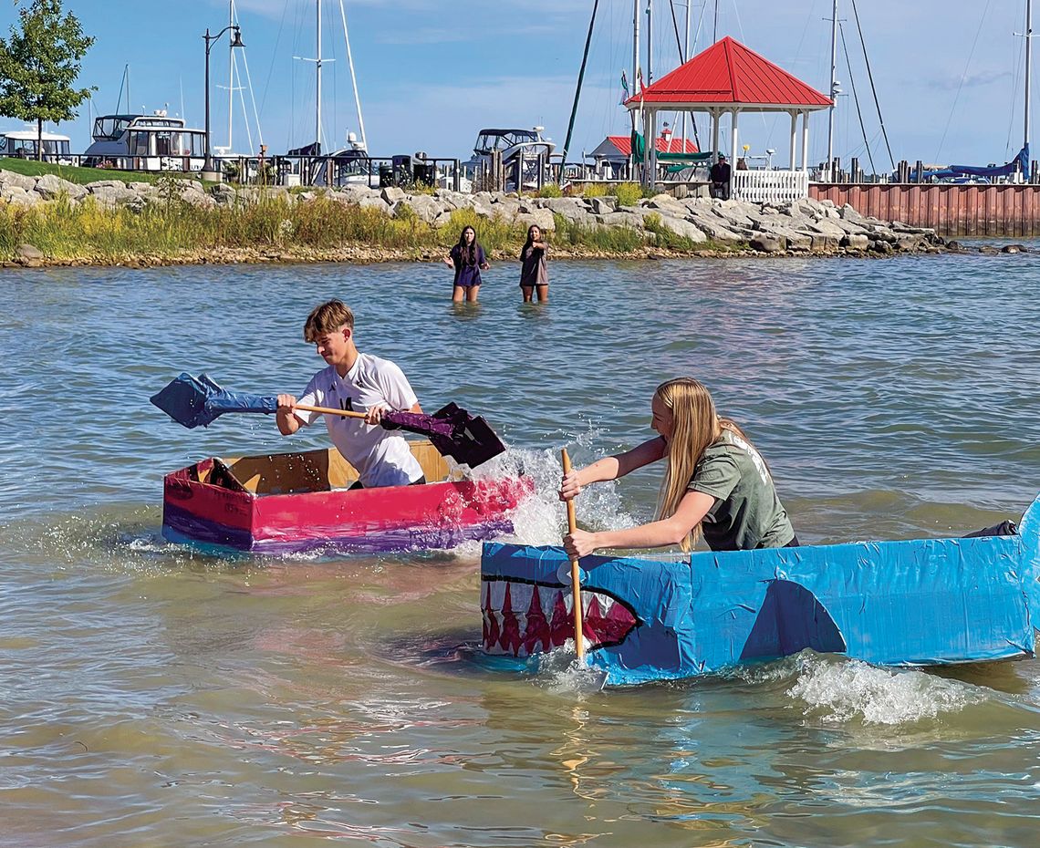 Cardboard boats put to the test in Northport Cardboard boats put to the test in Northport