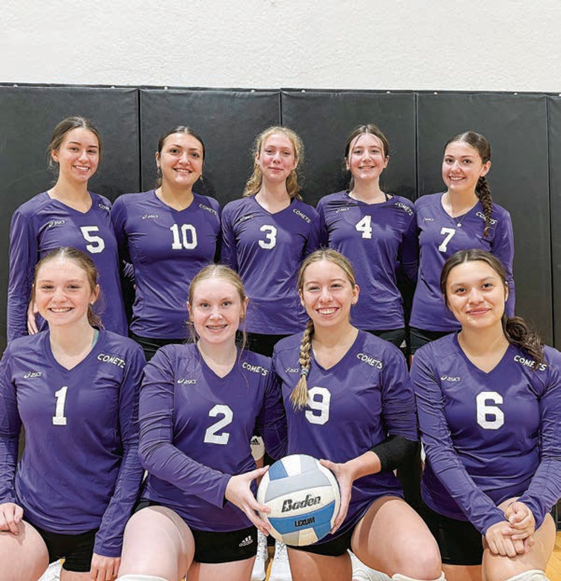 Leland’s high school varsity volleyball team this season is pictured. Back row (from left to right): Abby Martini (11th), Kally Sluiter (12th), Cielle Fort (11th), Molly Rousseau (11th), Sophya Sluiter (9th). Front row: Lia Kiessel (9th), Aubrey Rousseau (9th), Abby Hicks (12th), Adalee Ra...