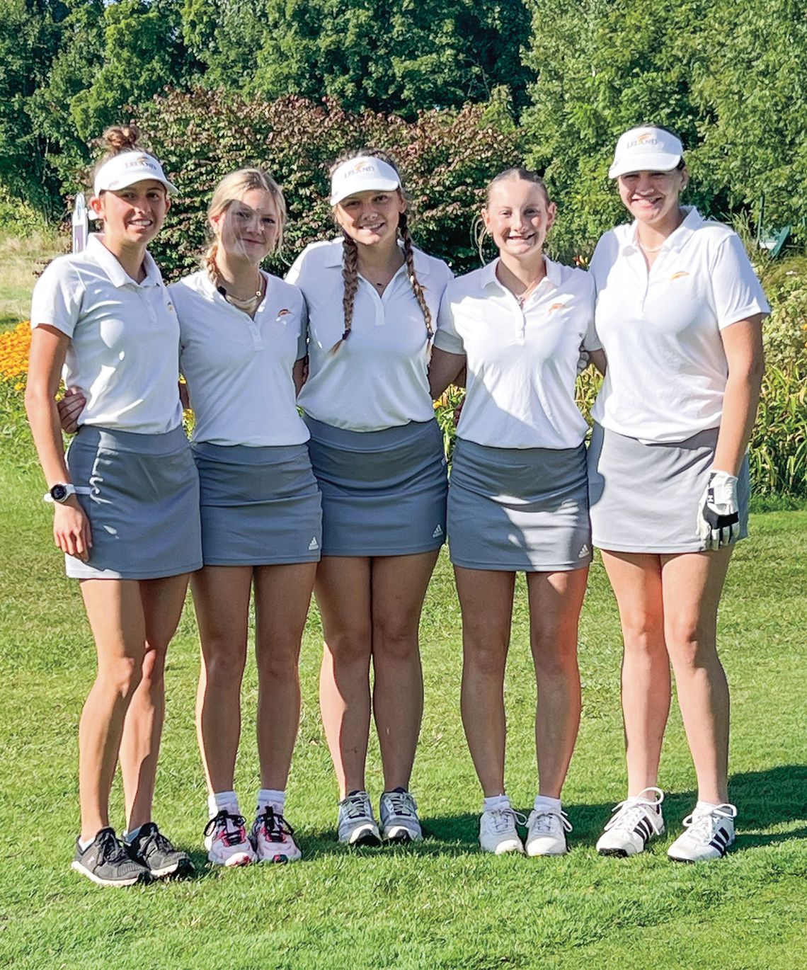 Leland’s five senior are ready to make the 2024 fall season one to remember. From left to right Ella Knudsen, Emerie Burda, Hannah Hamlin, Elyse Atha, Alyssa Korson. Enterprise photo by Brian Freiberger
