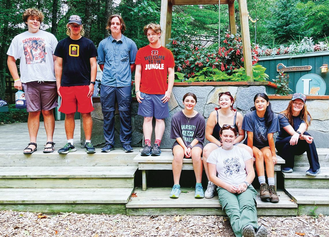 Left to right: TJ Foley (Northport MI), David Best (Williamsburg MI), Will Madsen (Centennial CO), Nathaniel Adams (Cincinnati OH), Sophie Schwartz (Grand Rapids MI), Emma Perez (Alto MI), Anna Largent (Okemos MI), Grace Holl (Traverse City MI), Sara House (Maple City MI).