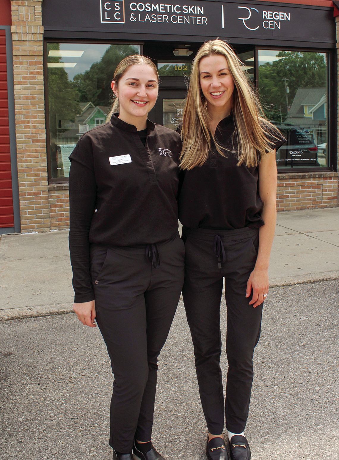 Hanna Beardsley (left) and Carly Revard (right) have been busy this summer helping customers at the new Cosmetic Skin $ Laser Center in Suttons Bay that opened in June. Enterprise photo by Brian Freiberger