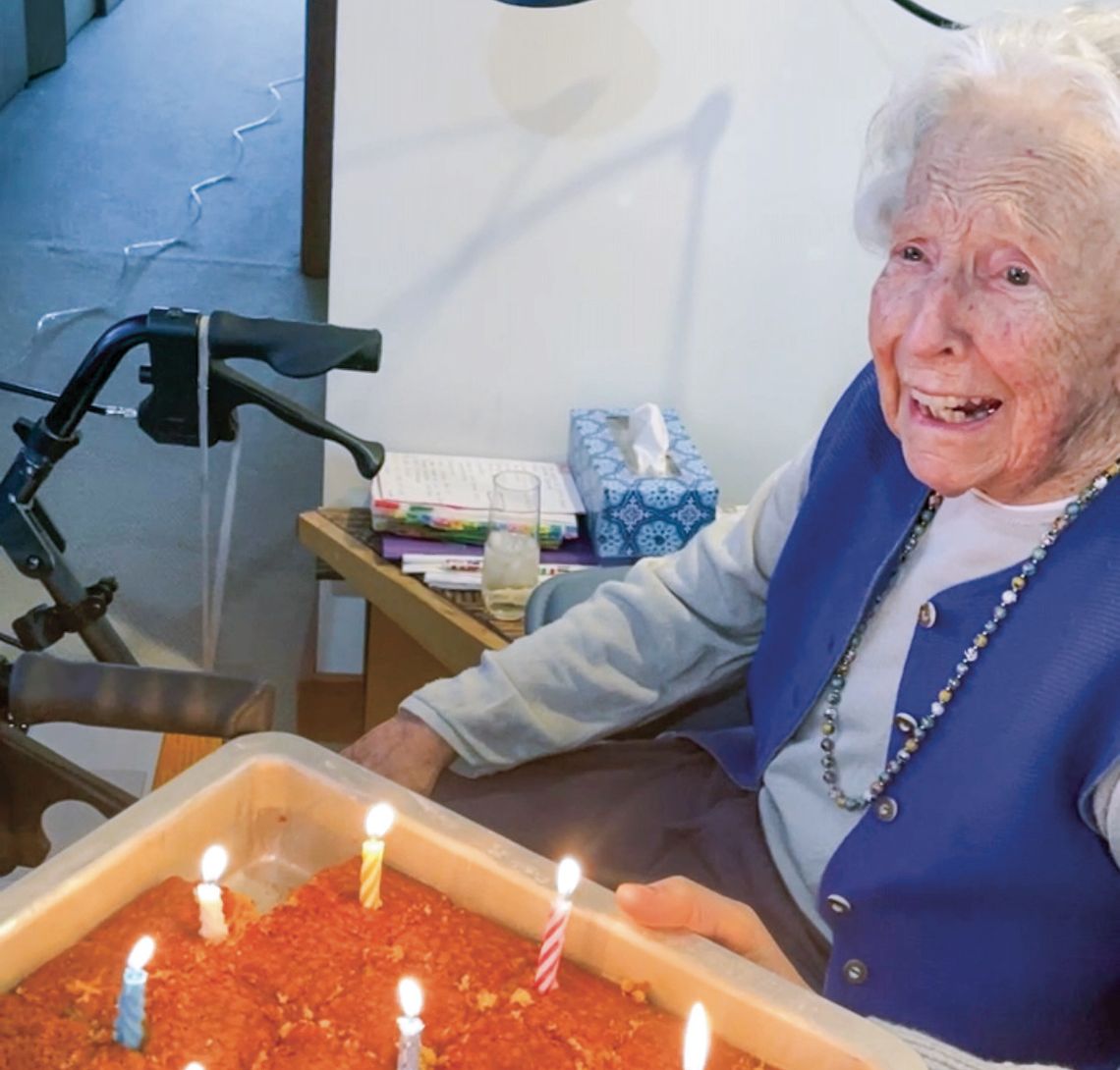 _ Omena resident Annette Deibel celebrated her 99th birthday last week with a Zoom party. Over 100 friends and family from around the county and the country toasted her and shared birthday wishes.