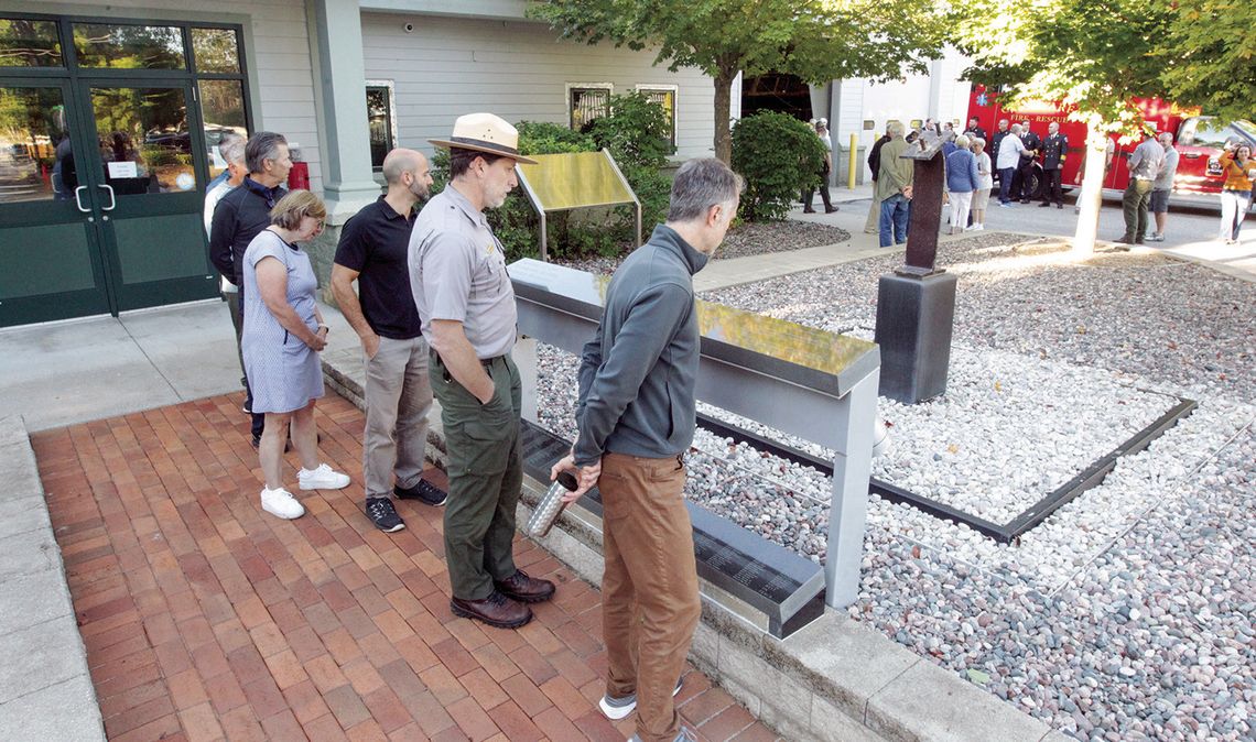 Dozens gathered at the Glen Lake Fire Department to honor the 25th anniversary of 9/11 Friday