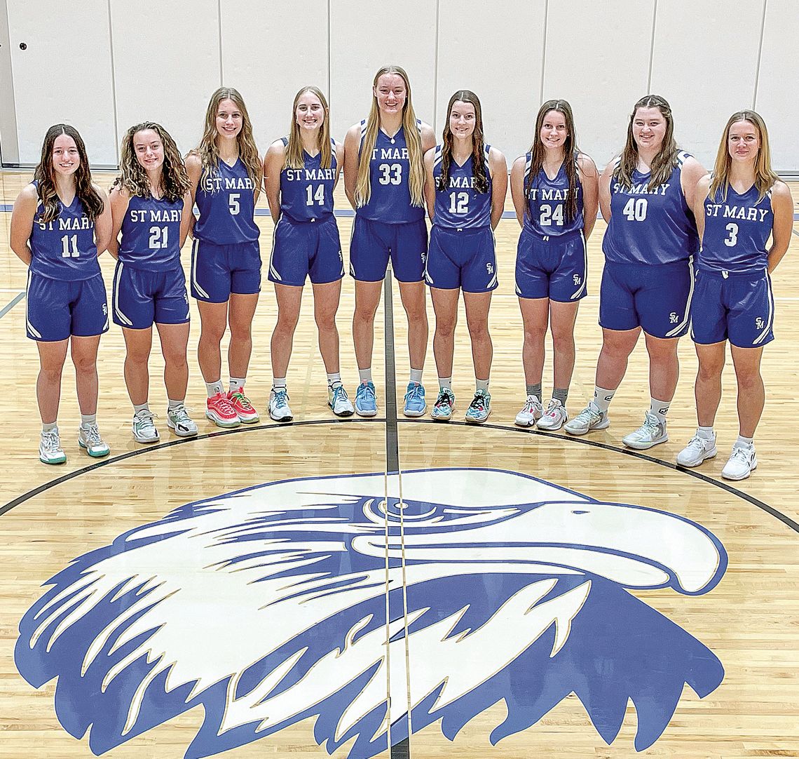 The Detroit Free Press ranked Lake Leelanau St. Mary basketball as the second best team in Division 4 as of last week. The Eagles pose for a team picture earlier this season. Courtesy photo