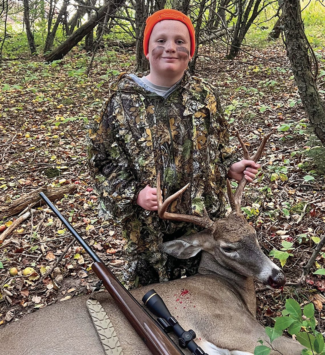 Collin Drow, 11, downed a 7-point deer with an 18-inch spread. A sixth grader at St. Mary, he is the son of Casey and Samantha Drow. Courtesy photo